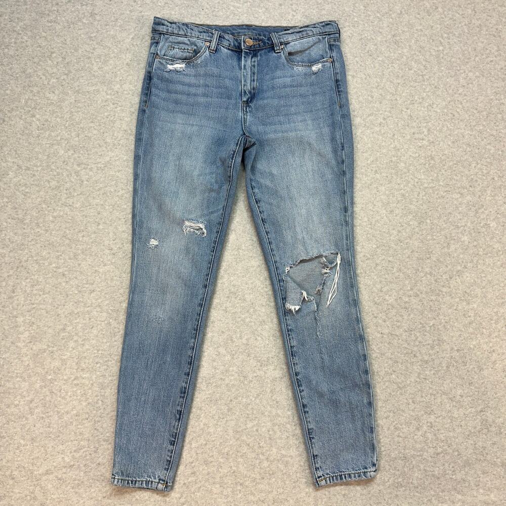 BLANKNYC Jeans SZ 29 LightWash Denim The Bond Mid Rise Skinny Distressed Stretch